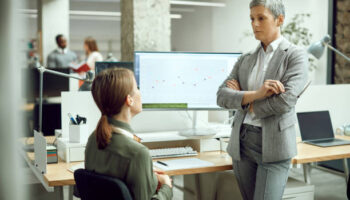 Female business leader feeling dissatisfied