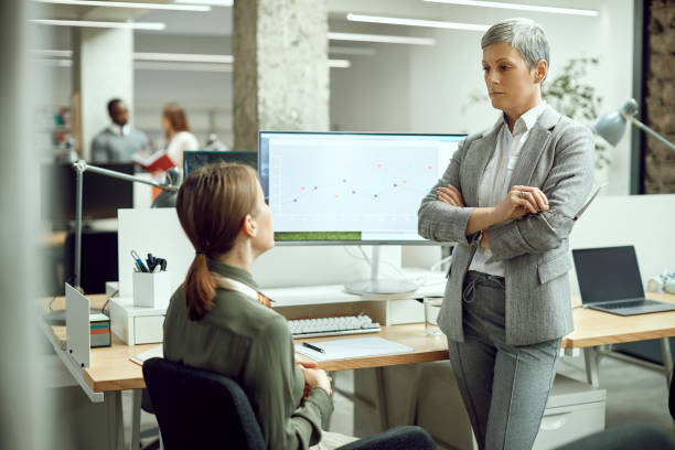 Female business leader feeling dissatisfied