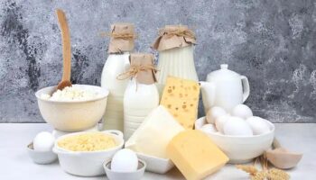 Assorted fresh dairy products,
